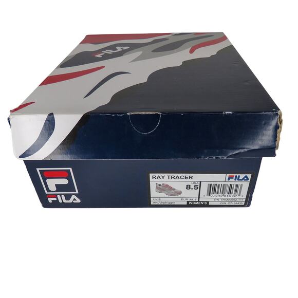 FILA Ray Tracer White and Pink Chunky Sneakers Size 8.5 In Box - Picture 9 of 10